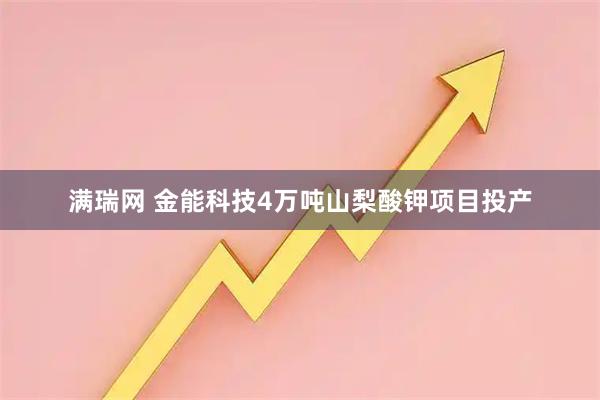 满瑞网 金能科技4万吨山梨酸钾项目投产